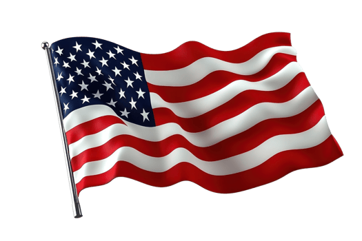 Waving American flag with stars and stripes. Perfect for national celebrations, patriotic events, and United States related themes. png