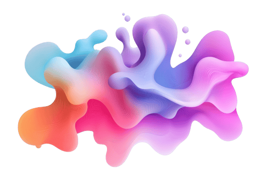 Vibrant, abstract fluid art with a spectrum of colors blending into organic shapes, perfect for creative designs and modern backgrounds. png