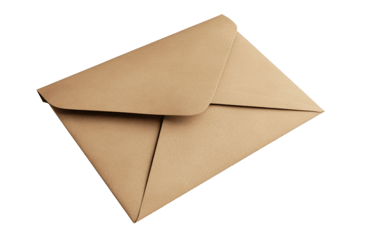 Brown kraft envelope isolated on transparent background. perfect for mailing, stationery needs, or document organization. png