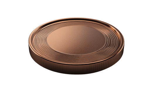 Isolated close-up of a shiny copper coin on a transparent background. Perfect for financial, business, and investment concepts. png