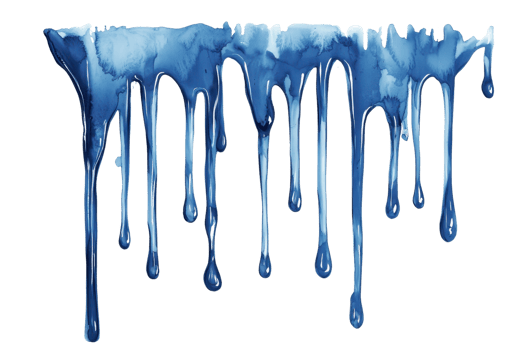Abstract blue paint dripping down, creating a unique and artistic visual effect. Suitable for creative projects and artistic backgrounds. png