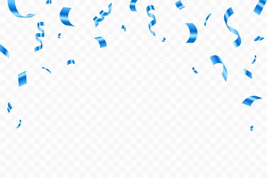 Abstract blue confetti party celebration banner background template, Great for a birthday party or an event celebration invitation or decor. confetti, vector