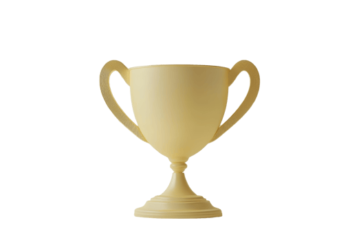 Golden trophy cup symbolizing achievement, success, and victory isolated on a transparent background. Ideal for awards, competitions, or recognition visuals. png