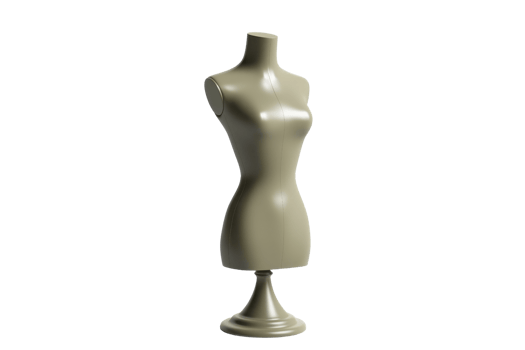 Elegant female dress form mannequin on a transparent background. perfect for fashion design and garment display purposes. png