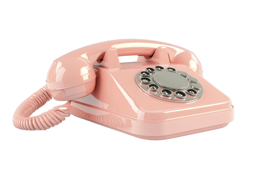 Retro pink rotary telephone isolated on transparent background. representing vintage communication technology. png