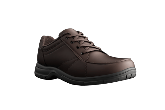 High-quality brown leather men's shoe with detailed stitching and sturdy rubber sole, perfect for casual and formal occasions. png