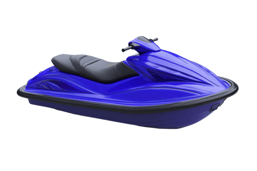 Vibrant blue jet ski isolated on transparent background. perfect for water sports and adventure enthusiasts seeking thrill and excitement. png