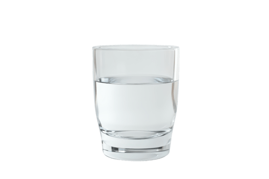 A clear glass of water isolated on a transparent background. Perfect for hydration and health-themed concepts in your projects. png