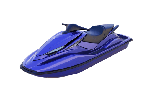 Blue jet ski isolated on transparent background. High-quality watercraft image for adventure and sports-themed projects. png