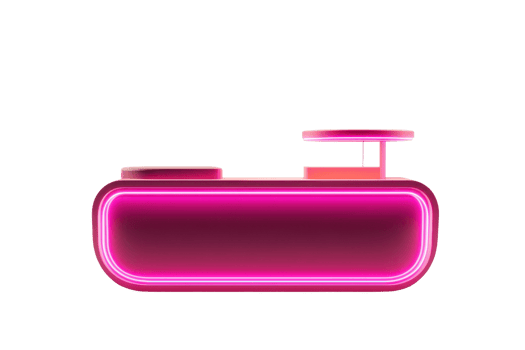 Futuristic pink neon submarine icon on a transparent background, symbolizing modern technology and innovation. png
