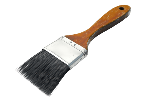 High-quality wooden-handled paintbrush with black bristles, ideal for home improvement, painting, and DIY projects. png