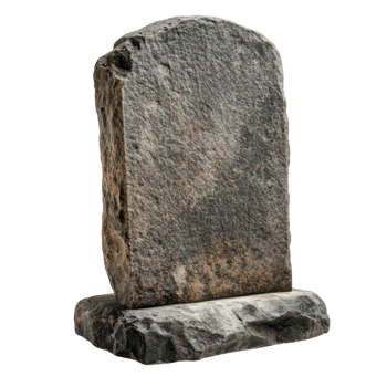 Ancient stone monument standing alone on a white background png