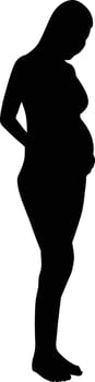 Pose of pregnant women in black vector