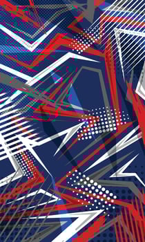 Modern racing pattern abstract geometric stripes for sublimation sports jersey vector