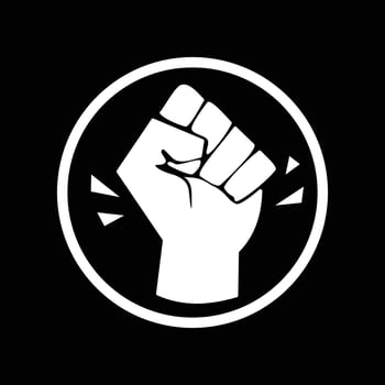 clenched protest fist logo illustration vector