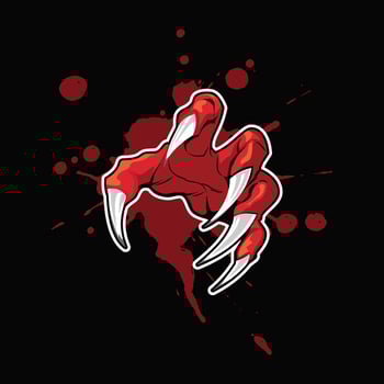 monster claw hand cartoon illustration vector