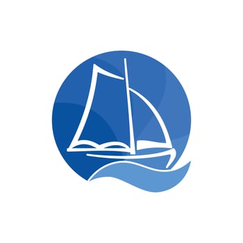 pinisi boat brand logo image vector