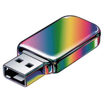 Holographic USB Flash Drive with Metallic Finish png