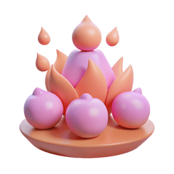3D Abstract Art Pink and Orange png