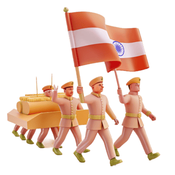 Soldiers Marching with Flag png