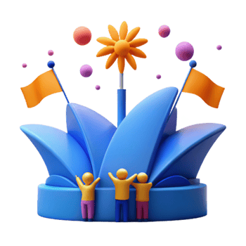 3D Illustration of People Celebrating png