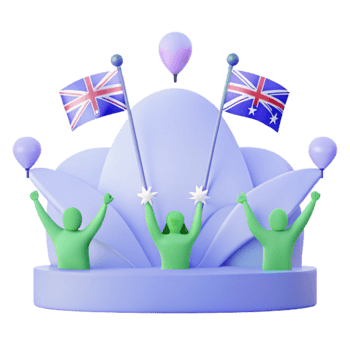 Celebration with Flags and Balloons png