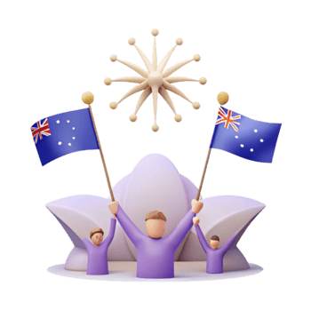Celebrate with Australian Flags png