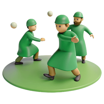 3D Cartoon Characters Playing Catch png