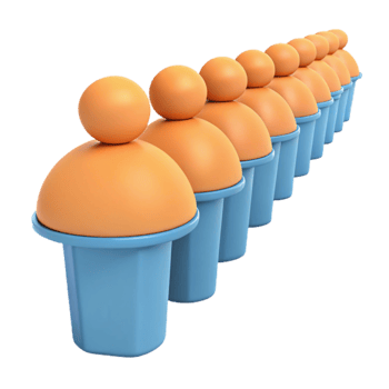 Orange Spheres in Blue Cups png