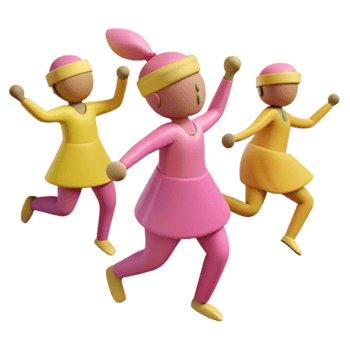 3D Cartoon Characters Running png