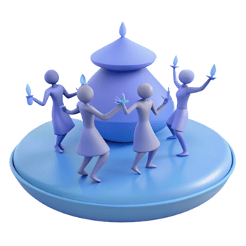 Dancing Figures Around Pot png