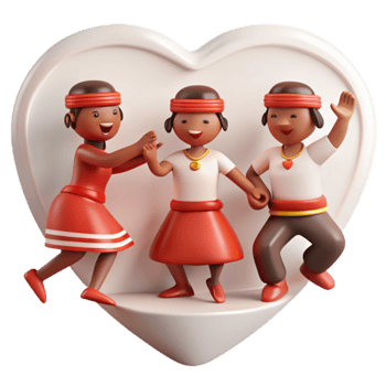 3D Cartoon Characters Dancing png