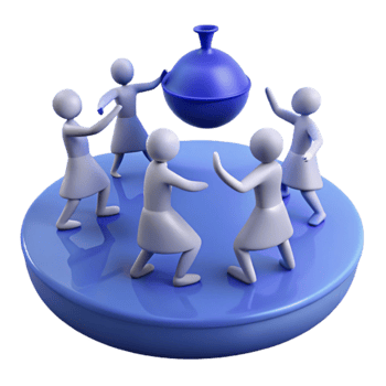 Group of People Around Object png