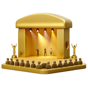 Golden Stage with Audience png