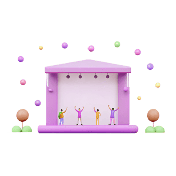 Party Stage with Balloons png