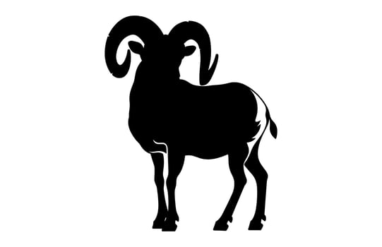 Bighorn Sheep Silhouette Clipart vector