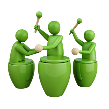 Green Stick Figure Drummers png