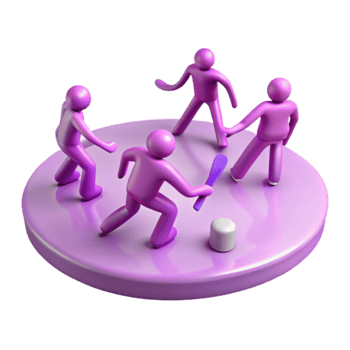 Teamwork, Fun, Game, Play, Circle, Group, Activity, Recreation, Togetherness, Friendship, Purple, Figures, Stick, Object, Platform png