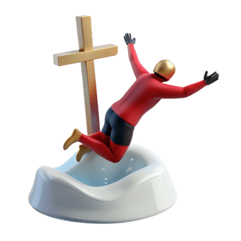 3D Render of a Figure Falling png