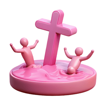 3D Cross with Figures png
