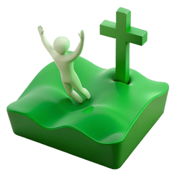 Person Raising Hands Near Cross png