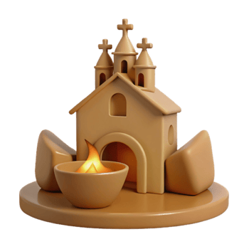 Church Candle 3D Render png