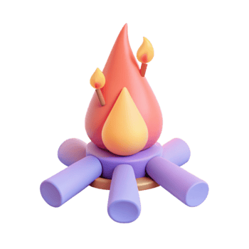 3D Cartoon Campfire png