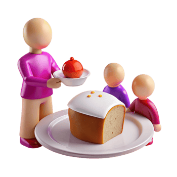3D Cake Serving png