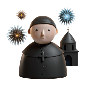 Priest with Fireworks png