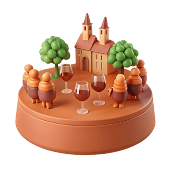 3D Cartoon Wine Tasting png