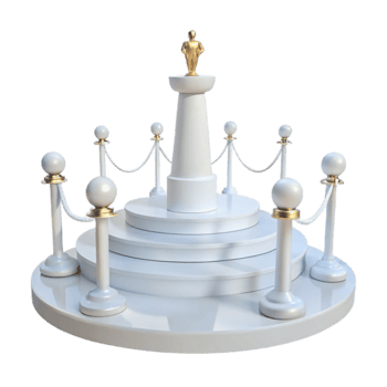 Golden Figure on a White Platform png