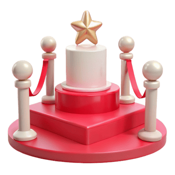 Red Carpet Podium with Star png