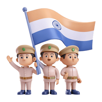 Three Kids Holding Flag png