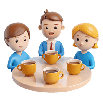Friends Enjoying Coffee Together png